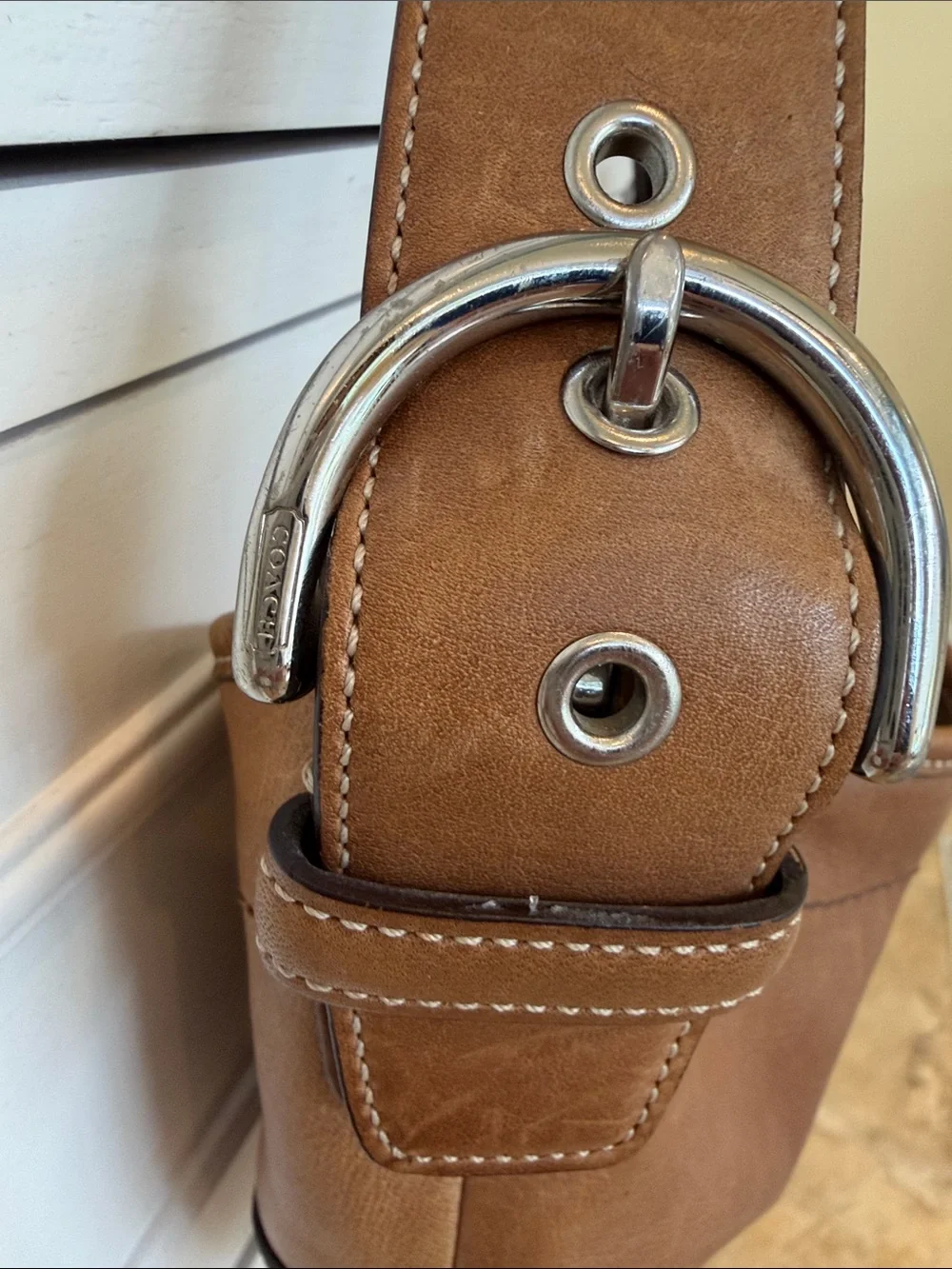Vintage Coach Tan SoHo Mini Hobo Purse 4283 - Picture 9 of 12